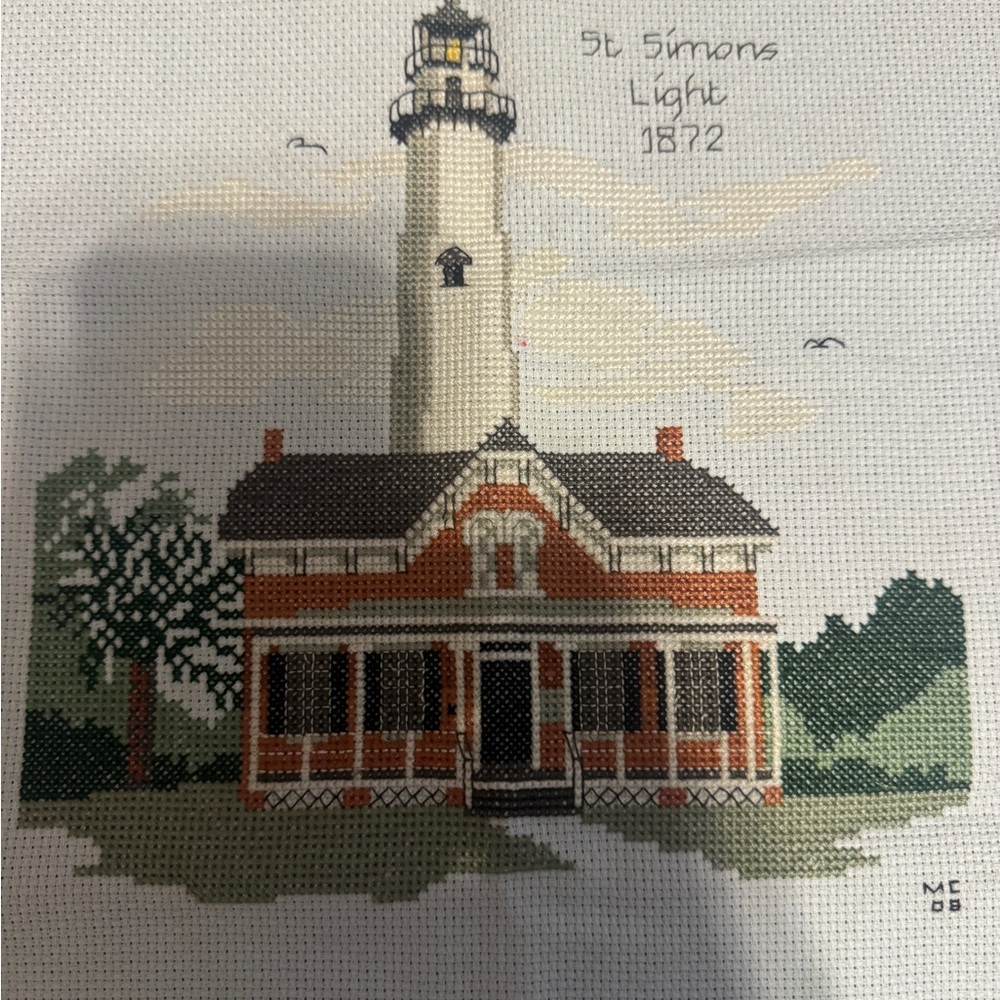 St. Simons Lighthouse Cross Stitch Art